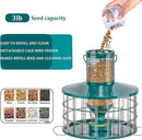 Upgraded Caged Bird Feeders Squirrel-Proof, Flexible Adjustment of Grille Size, 3 Lbs Seed Capacity, DIY Starling-Proof Caged Tube Hanging Wild Bird Feeder, Attract Small Birds(Deep Green) by CozyNest Decor