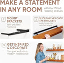 Homeforia Floating 60 inch Oak Shelves, High End Solid Real Wood 60inch Floating Shelf for Wall Mounted, Honey Oak Wooden 60in Large Floating Shelves, Heavy Duty Bracket, 60 X 6.5 X 1.75 in, Set of 2 by CozyNest Decor