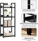 NUMENN Narrow Bookshelf, 4 Tier Bookshelves, Home Office Bookcase Shelf Storage Organizer, Free Standing Storage Shelving Unit for Bedroom, Living Room and Home Office, Black by CozyNest Decor
