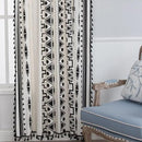 Sutuo Home Black and White Boho Curtain 84 Inches Length for Bedroom, Printed Cotton Linen Geometric Rod Pocket Chic Semi Blackout Bohemian Tassels Window Treatment, 1 Panel 59" W x 84" L by CozyNest Decor