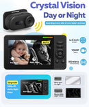 Wireless Baby Car Camera with 1080P Advanced Night Vision and 32H Battery, No Wi-Fi Needed Easy Setup Car Baby Monitor with Video Recording Adjustable Angle, Newborns Travel Essentials Gifts by TinyTreasures Baby Boutique