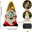 Outdoor Garden Gnomes Statue, Bee Flower Gnome Sculpture, with Solar LED Lights for Yard, Patio, Lawn Ornaments for Garden, Patio Gnome Gifts for Mom by GreenHaven Gardens