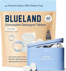 BLUELAND 100% Plastic-Free Dishwasher Detergent Tablets, Starter Set, 60 Count with tin, Free & Clear, Eco-Friendly Dishwashing Pods, Natural, Sustainable by CozyNest Decor