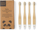 Wild & Stone Organic Baby Bamboo Toothbrushes | 4 Pack | Soft Bristles | 100% Compostable Handle | BPA Free | Vegan Baby Toothbrushes (White) by TinyTreasures Baby Boutique