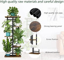 LINZINAR Plant Stand 5 Tier 6 Plant Multiple Flower Rack Holder Shelves Rack Storage Organizer Display Indoor Planter for Balcony Bedroom Patio Garden Living Room, Black by GreenHaven Gardens
