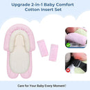 COOLBEBE New Babybody Support & Strap Covers Set for Newborn Infant Toddler- Extra Soft Stroller Cushion Pads Car Seat Insert, Perfect for Carseats, Strollers, Swings, Pink by TinyTreasures Baby Boutique