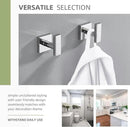 Angle Simple Bath Towel Hook 2 Pack, Stainless Steel Square Robe Coat Holder for Wall, Bathroom Kitchen Garage Wall Hook for Hanging Tools, Polished Chrome by CozyNest Decor