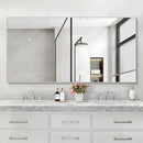 30x55In Silver Bathroom Mirror for Wall, Brushed Nickel Rectangle Mirrors with Metal Frame, Bathroom Rectangular Mirror Modern Wall Mirror for Bedroom Living Room, Hangs Horizontal or Vertical by CozyNest Decor