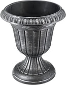 PL20SL Classic Traditional Plastic Urn Planter Indoor/Outdoor, 10" x 12", Brushed Silver by GreenHaven Gardens