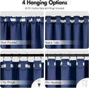 ANRODUO Back Tab Blackout Curtains for Bedroom Living Room, Rod Pocket Pinch Pleated Thermal Insulated Room Darkening Curtains 72 Inches Long 2 Panels, Navy Blue, 42 x 72 Inch by TinyTreasures Baby Boutique
