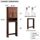 Over The Toilet Storage Cabinet, Farmhouse Bathroom Cabinet with Adjustable Shelf & Barn Door, 67" Tall Over The Toilet Shelf, Brown by CozyNest Decor
