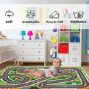 Kids Rug Race Track Play mat Playroom Rug Car Rugs for Kids Toy Cars Road Rugs for Kid Classroom (Race-Green, 2.6x3.9ft) by CozyNest Decor