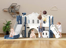 XJD 7 in 1 Toddler Slide Set, Kids Slide for Toddlers Age 1+, Toddler Climber Slide PlaySet with Basketball Hoop and Ball,Outdoor Indoor Playground for Toddlers 1-3 (Blue) by TinyTreasures Baby Boutique