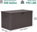 YITAHOME 200 Gallon Extra Large Deck Box, Double-Wall Resin Outdoor Storage Box with Flexible Divider for Patio Cushions Pool Supplies Garden Tools, 990 lbs Load Capacity, Lockable (Brown) by CozyNest Decor