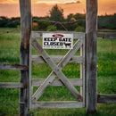 Warning Signs, Keep Gate Closed Goat Sign, Decorative Wood Hanging Wood Plaque, Warning Animal Goat Sign, Funny Novelty Caution Goat Sign for Farm Fence Decor, Farmhouse Home Decor, Gate Sign by CozyNest Decor