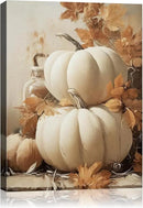 Farmhouse Autumn Pumpkin Wall Art Decor, Rustic Fall Canvas Prints Framed for Living Room Kitchen Dining Room, Thanksgiving Decorations and Cozy Fall Wall Art Picture, Ready to Hang by CozyNest Decor