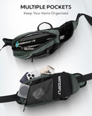 WATERFLY Fanny Pack Waist Bag: Hiking Water Bottle Holder with Strap Waist Pack for Women Men Hydration Hip Packs for Running Walking Traveling-Black & Gray by TinyTreasures Baby Boutique