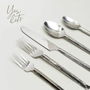 over&back 20pc Hand-Forged Flatware Cutlery Set - Comes with 4 Dinner Forks, 4 Salad Forks, 4 Dinner Knives, 4 Dinner Spoons, and 4 Teaspoons - Dishwasher-Safe - 18/8 Stainless Steel by CozyNest Decor