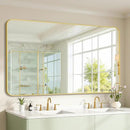Bathroom Mirror 60" x 36", Large Rectangle Wall Mirror, Gold Metal Frame Wall Mounted Mirrors for Bathroom, Vanity, Bedroom, Entryway Decor(Horizontal/Vertical) by CozyNest Decor