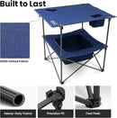 Folding Camping Table, Portable Outdoor Picnic Table, Rectangular Lightweight Camp Table with Storage, Cup Holder and Carry Bag for Barbeque Beach Camping and Tailgate by GreenHaven Gardens