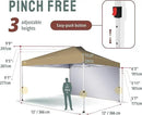 CROWN SHADES 12x12 Pop Up Canopy Tent Instant Commercial with 150D Silver Coated Fabric Including 1 Removable Sidewall, 4 Ropes, 8 Stakes, Weight Bags, STO 'N Go Bag, Beige by GreenHaven Gardens