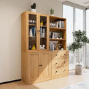 TUSY 71" Bookshelf Bookcase, 3-Tier Modern Bookshelves 3 Large Drawer, Wood Filing Cabinet with Open Storage Shelf, Glass Doors 5-Tier Fixed Storage Shelves for Home Office (Wood) by CozyNest Decor