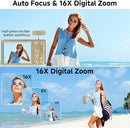 Digital Camera, FHD 4K Digital Camera with 64GB SD Card, 44MP Digital Point and Shoot Camera, 16X Digital Zoom, Anti Shake, 3-LED Fill Lights, Compact Camera for Kids Teen Boys Girls, Gold by TinyTreasures Baby Boutique