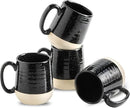Hasense Coffee Mugs Set of 4, 15 Ounce Ceramic Coffee Cups with Handles, Porcelain Large Latte Mug for Coffee Cappuccino Tea, Black Mugs for Men, Women Christmas Holiday Gift by CozyNest Decor