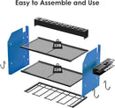 CCCEI Set Power Tool Organizer Wall Mount with Charging Station. Garage 4 Drill Storage Shelf with Hooks, Heavy Duty Metal Tool Battery Charger Organizer. Shop Utility Rack with Power Strip Blue. by GreenHaven Gardens
