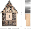 Wooden Mason Insect Bee Butterfly House,Insect Hotel,an Outdoor Hanging Bamboo Habitat for Bee Butterfly Ladybugs Live,Bee Box,Butterfly Habitat for Garden,9 x 15.7 x 2.5 Inch by GreenHaven Gardens