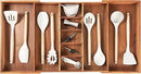 Adjustable Kitchen Drawer Organizer for Utensils and Junk, Food-Safe Contract Grade with 100% Sustainable Wood, Non-Slip, Expandable from 18.5 to 33 Inches Wide - Natural Acacia by CozyNest Decor