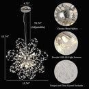 Modern Small Chandeliers, Sputnik Sunflower Crystal Beaded Hanging Lamps, Round Chrome Dandelion Pendant Light for Kitchen Island Bathroom Bedroom Entryway (Chrome 8Lights) by CozyNest Decor