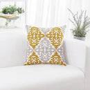 HWY 50 Mustard Yellow Decorative Throw Pillow Covers 18x18 Inch, Pack of 2 Embroidered Cotton Farmhouse Cushion Cover Pillow Case for Sofa Couch Living Room Bed Bedroon, Accent Geometric by CozyNest Decor