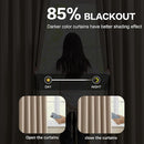 Pleated Blackout Curtain Drapes for Window 105" L - Triple Weave Vertical Energy Saving Solid Pinch Pleat Hook Room Divider Blackout Panels for Patio (72" Wide per Panel, 2 Panels, Khaki) by TinyTreasures Baby Boutique