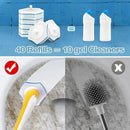 JEHONN Disposable Toilet Brush with 40PCS Wand Cleaner Refills, Wall Mounted Toilet Bowl Brush Holder Set, Bathroom Cleaning System for Sink Bathtub Wash Basin (Yellow) by CozyNest Decor