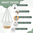 ZMTECH 12 Inch Hanging Planters for Indoor, 2 Pack Large Hanging Plant Pot with Visible Water Level and Chain, Self Watering Hanging Flower Pot for Outdoor Garden Porch(12Inch, White) by GreenHaven Gardens