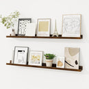 Picture Ledge Shelf, Solid Pine Wood Floating Shelves Set of 2, 36 Inches Nursery Book Shelves for Toys Storage, Kids Bookshelf Wall Mounted for Living Room Bedroom Decor Books Photo Frames, Walnut by TinyTreasures Baby Boutique