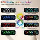 Peakeep Digital Alarm Clock for Bedrooms, Date Day of Week Large Display Numbers 6 Brightness Dimmer, 5 Volume Loud for Heavy Sleepers, 8 RGB Colors Electric Desk Clock Battery Backup, Auto DST by CozyNest Decor