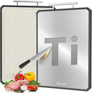 Titanium Cutting Boards for Kitchen, 2 in 1 Titanium Cutting Boards with JUICE GROOVE, Metal Chopping Board for Meat/Vegetables, Pure Titanium&Wheat Straw PP, Food-Grade, Dishwasher Safe16.3”×11”-1 PC by CozyNest Decor
