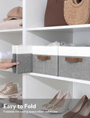 StorageWorks Storage Baskets for Shelves, Foldable Fabric Closet Storage Bins with Handles, Fabric Storage Bins Clothes Organizer, Gray and White, 3-Pack, Large by TinyTreasures Baby Boutique