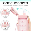 32oz Motivational Water Bottles with Time Marker & Fruit Strainer, Transparent Gradient Color Water Bottle with Times to Drink, Leakproof & BPA Free, Reusable Bottle with Strap (No Straw) by CozyNest Decor