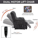 Power Lift Chair with Vibration Massage Heat for Elderly People, Dual Motor Electric Lay Flat Recliner Chair with Power-Remote, Standing Assistance Reclining, Chenille Dark Gray by CozyNest Decor