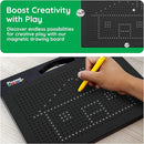 PicassoTiles Magnetic Drawing Board 748 Beads Pad Large 12x10 Inch STEM Writing Toy Reusable Erasable Educational Tablet for Toddlers Kids Age 3 Plus Magnet Learning Tool Brain Development PTB01BLK by TinyTreasures Baby Boutique