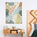 ICMOLYYENLO Boho Green Leaves Tapestry, Mid Century Abstract Tropical Palm Leaves Modern Minimalist Geometric Wall Hanging, Neutral Home Decor Art for Living Room Bedroom Dorm 30x40 Inch by CozyNest Decor