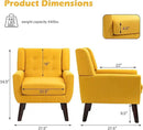 UIXE Accent Chairs Set of 2, Modern Armchair Upholstered Arm Chair in Fabric for Living Room, Comfy Single Sofa Seats Button Tufted Reading Seating, Yellow by CozyNest Decor