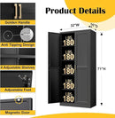 Kitchen Pantry Cabinet,71”Black Metal Pantry Storage Cabinet with Doors and 4 Adjustable Shelves,Kitchen Cabinet with 2 Gold Handles,Tall Cabinet for Livingroom,Pantry, Bathroom by CozyNest Decor