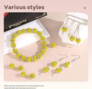 200pcs 10mm Rhinestone Beads for Jewelry Making, Yellow Shiny Round Disco Ball Beads Bulk, Sparkle Crystal Clay Christmas for Bracelet Baseball Necklace Earring Crafting and DIY by TinyTreasures Baby Boutique