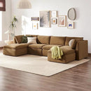 mopio Oversized Modular Sectional Sofa with Fully Removable Covers and Storage, Convertible U, L-Shaped and Sleeper Sectional, Modern Couches with Ottoman Chaise (Hazelnut Velvet, 6 Seats, U) by CozyNest Decor