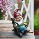 OwMell Drinking Wine Garden Gnome Statue Decoration 7.3" Figurine Ornament for Indoor Outdoor Home Patio Yard Lawn - Wine by CozyNest Decor