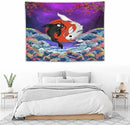 Houselerax Japanese Koi Fish Tapestry, Yin Yang Big Wave Cherry Blossom Tapestries Wall Hanging for Bedroom Living Room Office Decor 40"x30" by CozyNest Decor